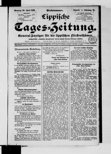 Titelseite einer Zeitung