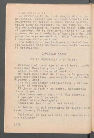 Capítulo XXXVI - De la desgracia a la dicha