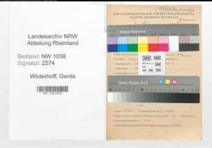 Entnazifizierung Gerda Winterhoff , geb. 26.01.1918 (Buerogehilfin)
