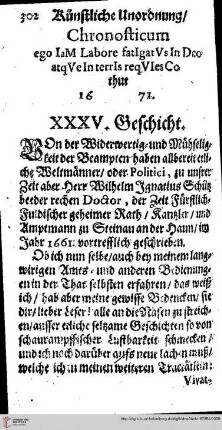 XXXV. Geschicht