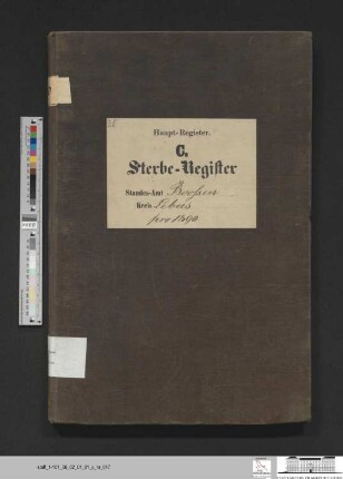 Sterberegister Booßen 1890
