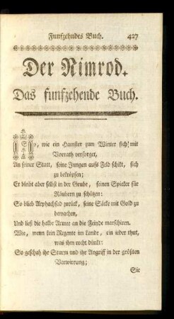 Der Nimrod. Das funfzehende Buch