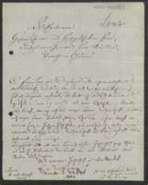 Brief von Johann Georg Lenz an Unbekannt