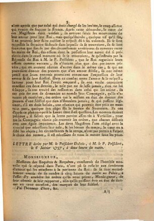 Lettre D'Un Conseiller Au Parlement, A Un De Ses Amis ... : [Ce 17 Janvier 1757.]