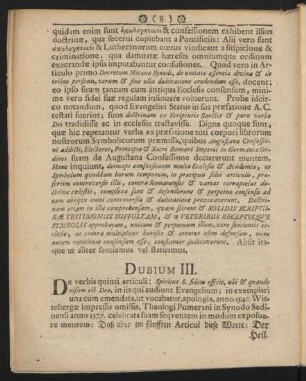 Dubium III