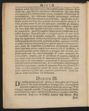 Dubium III
