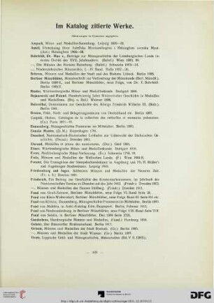 Im Katalog zitierte Werke