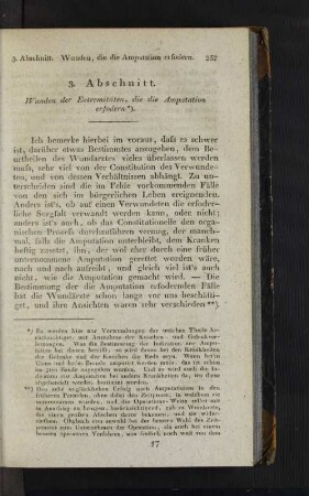 3. Abschnitt. Wunden der Extremitäten, die die Amputation erfordern.