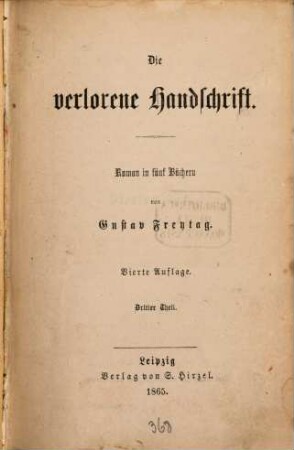 Die verlorene Handschrift : Roman in fünf Büchern, 3