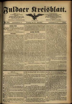 Ausgabe vom Dienstag, den 27. November 1906.