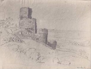 Burg Geiersberg (Wachtenburg) bei Wachenheim. (Irrtümlich Sickingen genannt. Von J.W.Ch.Roux 1771 - 1830