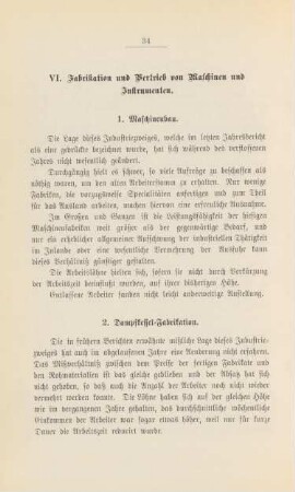 VI. Fabrikation und Vertrieb von Maschinen und Instrumenten.