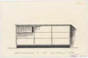 Verlagshaus des Scherl-Verlages, Berlin Möbel in der Kassenhalle: Vorderansicht Regal 1:10