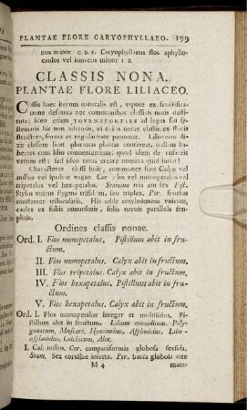Classis Nona. Plantae Flore Liliaceo.