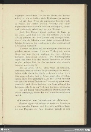 c) Kolorieren von Diapositiven mit Ölfarben