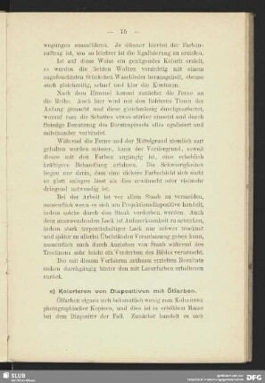 c) Kolorieren von Diapositiven mit Ölfarben