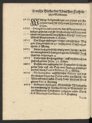 Teutsche Bücher der Römischen Catholischen Scribenten.