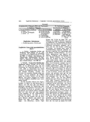 Englischer Unterricht, geschichtlicher Abriß