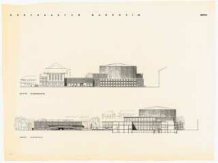 Rosengarten, Mannheim Kongresszentrum: Ansicht Stresemannstraße und Schulhofstraße 1:200