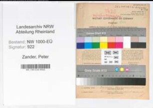 Entnazifizierung Peter Zander, geb. 21.10.1894 (Friseur)