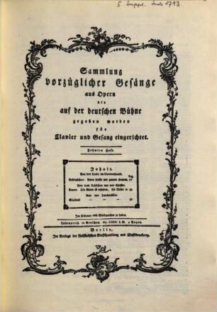 Sammlung vorzüglicher Gesänge aus Opern die auf der deutschen Bühne gegeben worden : fürs Clavier und Gesang eingerichtet ; op. CXXX d. D., 10