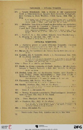 Officia Serpentis (Nr. 874-910)