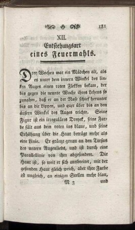 XII. Entstehungsart eines Feuermahls.