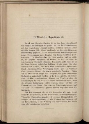 IX. Thierischer Magnetismus etc.