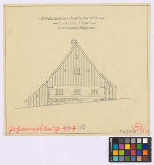 Johannisberg ([Landkreis Habelschwerdt]): Haus Franz Ricker. Haupthaus (Giebel-Ansicht)