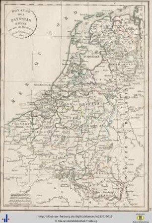 Royaume des Pays-Bas divisé en ses 18 provinces. 1826.