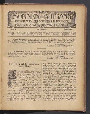 Heft 11. 13. Jahrgang. August 1911