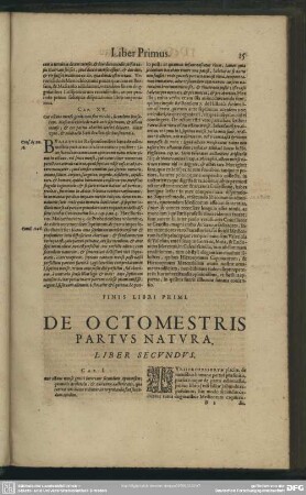 De Octomestris Partus Natura. Liber Secundus