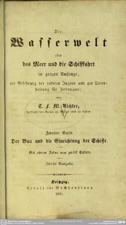 2: Die Wasserwelt, oder das Meer und die Schiffahrt im ganzen Umfange