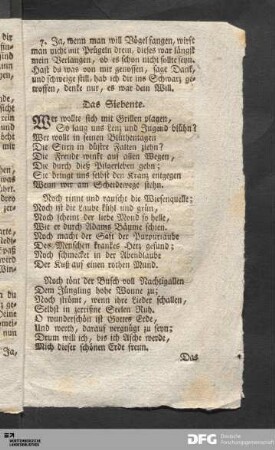 Das Siebente.