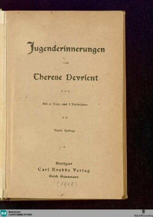 Jugenderinnerungen