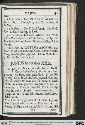 JUNIUS habet dies XXX.