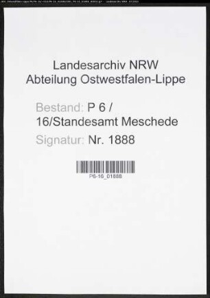 Heiratsregister Standesamt Meschede