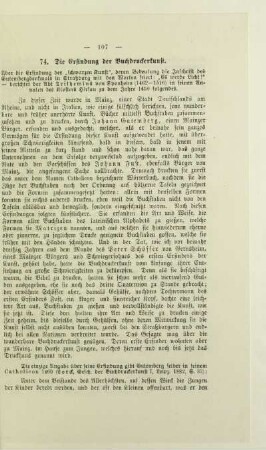 74. Die Erfindung der Buchdruckerkunst