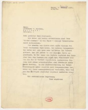 Brief an Willy Rehberg : 03.11.1930