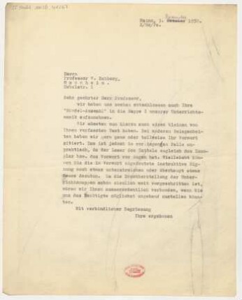 Brief an Willy Rehberg : 03.11.1930