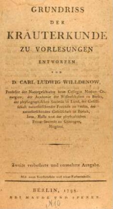 Grundriss der Kräuterkunde