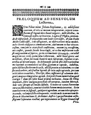 Præloquium Ad Benevolum Lectorem.