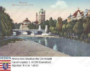 München, Müllerbad und Ludwigs-Brücke