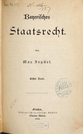 Bayerisches Staatsrecht, 1