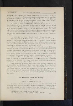 3. Diffusion von Gasen durch Flüssigkeitsmembranen.