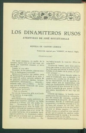 Los dinamiteros rusos [Continuación]