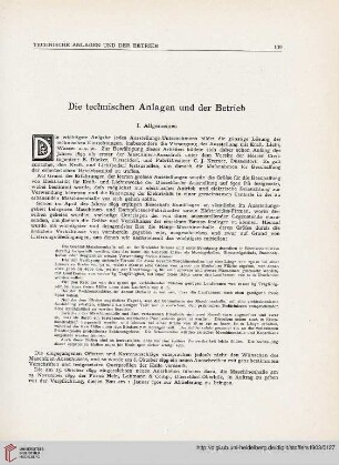 Die technischen Anlagen und der Betrieb
