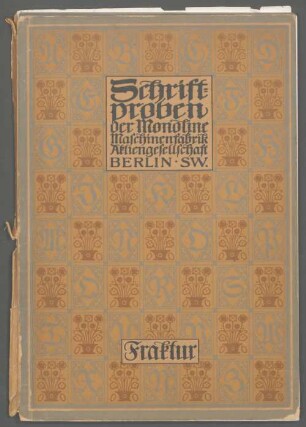 Schriftproben der Monoline Maschinenfabrik AG: Fraktur