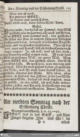 Am vierdten Sonntag nach der Erscheinungn Christi
