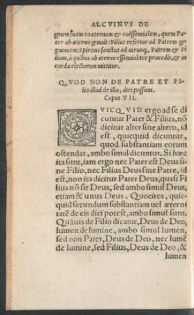 Quod Non De Patre Et Filio illud de illo, dici possunt. Caput VII.